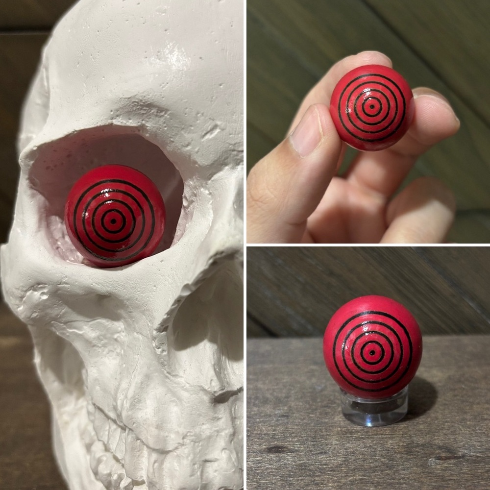 Boruto Red Rinnegan 1 Inch Wooden Eyeball Human Size